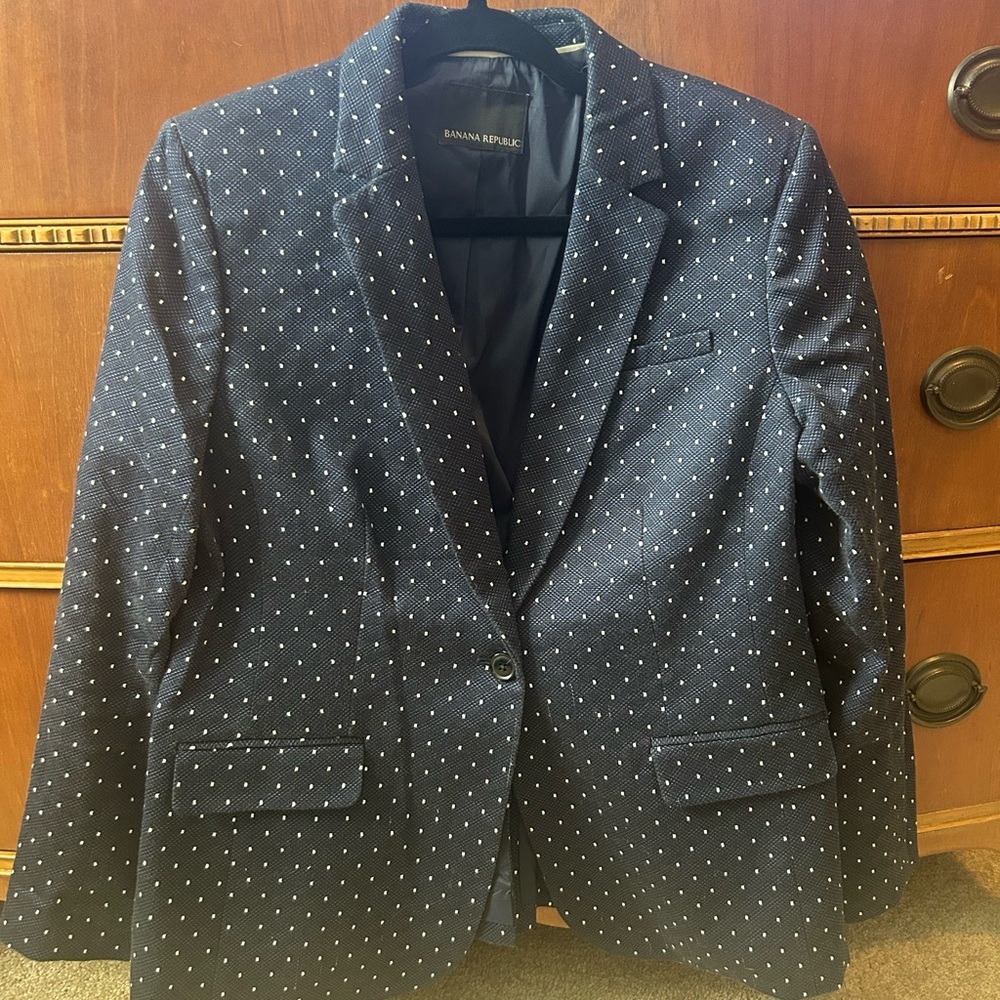 Banana Republic Navy Polka Dot Blazer - size 14 Petite